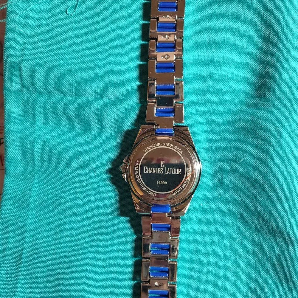 Charles Latour crystal Swarovski watch Blue